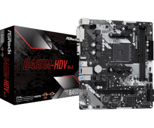 Asrock B450M-HDV R4.0 B450 AMD AM4 mATX HDMI DVI-D VGA m.2 1Gb LAN Motherboard