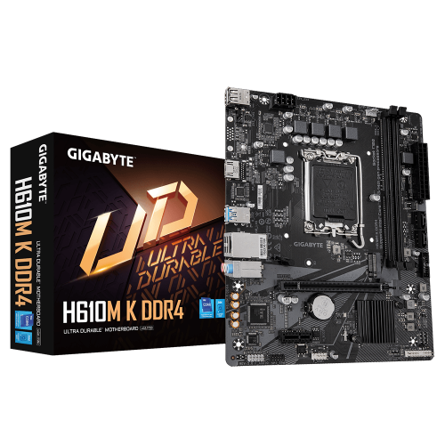 Gigabyte H610M K Intel LGA 1700 DDR4 M.2 Motherboard Supports 12th, 13th, and 14th Gen