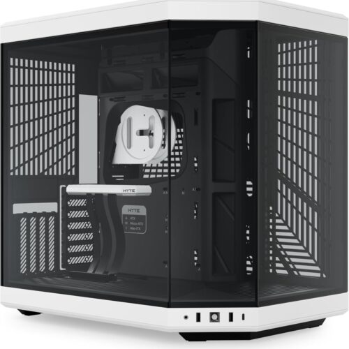 HYTE Y70 Dual Chamber Panoramic TG Mid-Tower ATX Computer Gaming Case - Panda Back/White