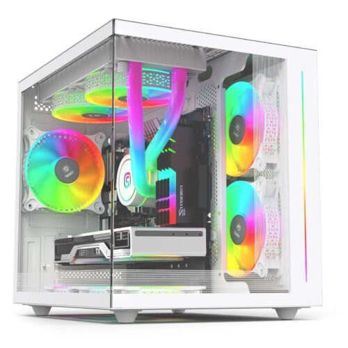 PowerLogic Blakiston TG Micro-ATX PC Case - White