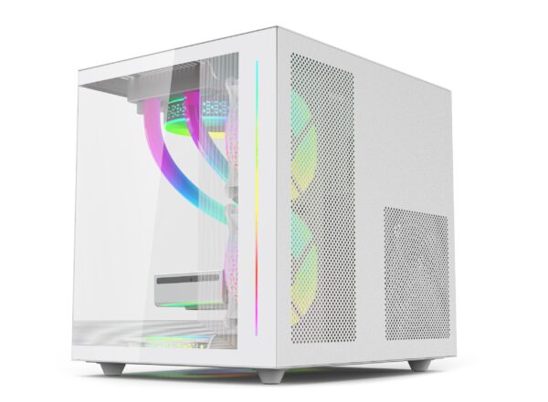 PowerLogic Blakiston TG Micro-ATX PC Case - White
