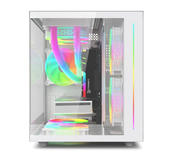 PowerLogic Blakiston TG Micro-ATX PC Case - White