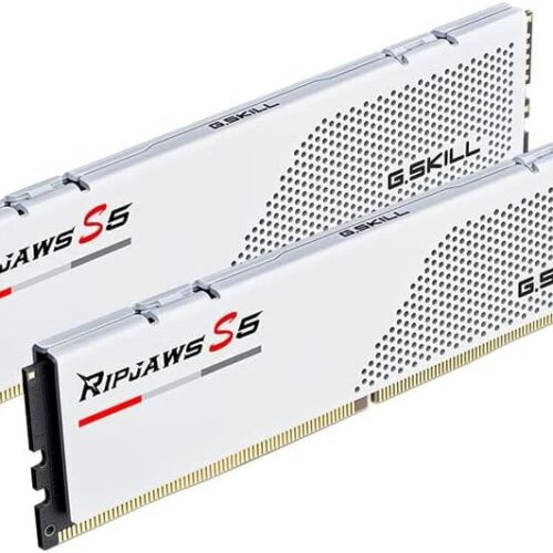 G.Skill Ripjaws S5 DDR5 RAM 6000 MT/s CL32 1.35V Intel XMP 32GB (2x16GB) White Desktop Memory - F5-6000J3238F16GX2-RS5W