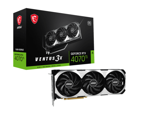 MSI Nvidia GeForce RTX 4070 Ti VENTUS 3X 12G OC 192-bit 12GB GDDR6X Graphics Card