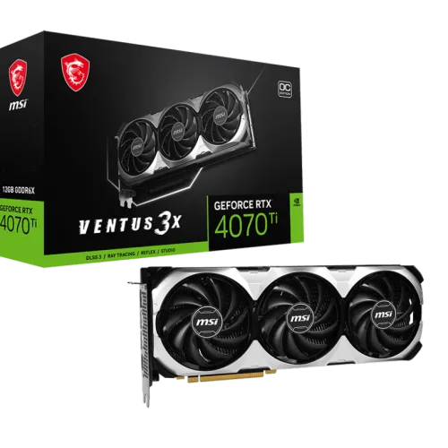 MSI Nvidia GeForce RTX 4070 Ti VENTUS 3X E1 12G OC 192-bit 12GB GDDR6X Graphics Card