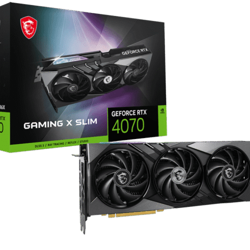 MSI Nvidia Geforce RTX 4070 GAMING X SLIM 12G Black 192-bit 12GB GDDR6X Graphics Card