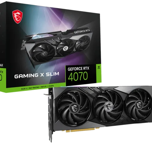 MSI Nvidia Geforce RTX 4070 GAMING X SLIM 12G Black 192-bit 12GB GDDR6X Graphics Card