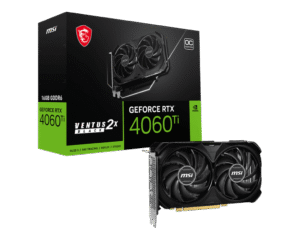 MSI Nvidia Geforce RTX 4060 Ti Ventus 2X Black 16G OC 128-bit 16GB GDDR6 Graphics Card