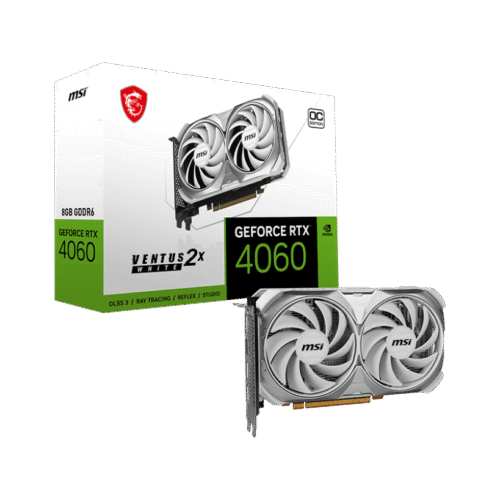 MSI RTX 4060 Ventus 2X White OC 128-bit 8GB GDDR6 Graphics Card