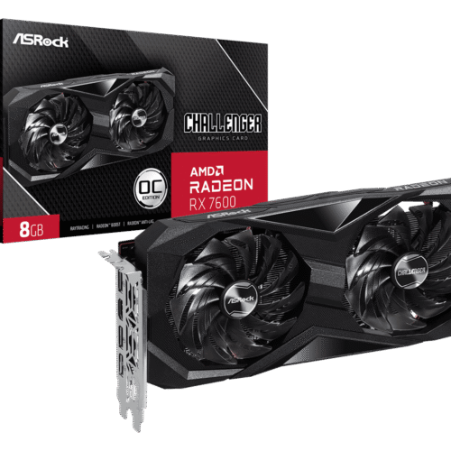 Asrock AMD Radeon RX 7600 Challenger 8GB OC 128-bit GDDR6 Graphics Card - RX7600 CL 8GO
