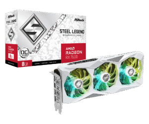 Asrock AMD Radeon RX 7600 Steel Legend 8GB OC 128-bit GDDR6 Graphics Card - RX7600 SL 8GO