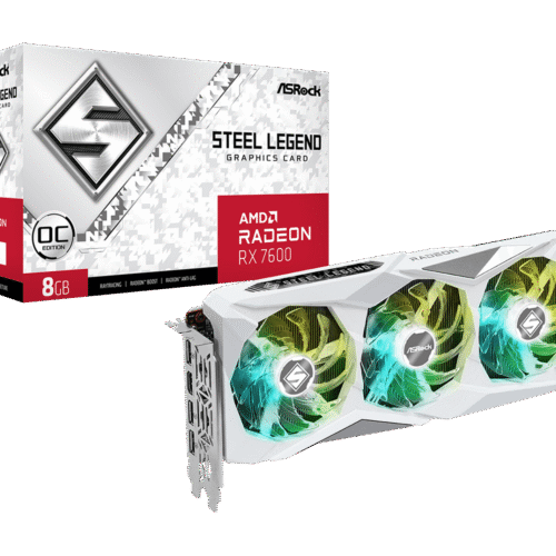 Asrock AMD Radeon RX 7600 Steel Legend 8GB OC 128-bit GDDR6 Graphics Card - RX7600 SL 8GO