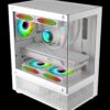Coolman Reyna White M-ATX/ITX PC Case with 3 Pre-Installed Color Fans