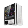 COOLMAN RUBY White Micro ATX Gaming PC Case with 3 RGB Fans, Tempered Glass Panel & Multiple Drive Bay Support