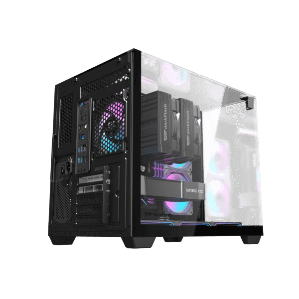 Darkflash TH285M Black Micro-ATX/ITX PC Case with Tempered Glass Side Panel