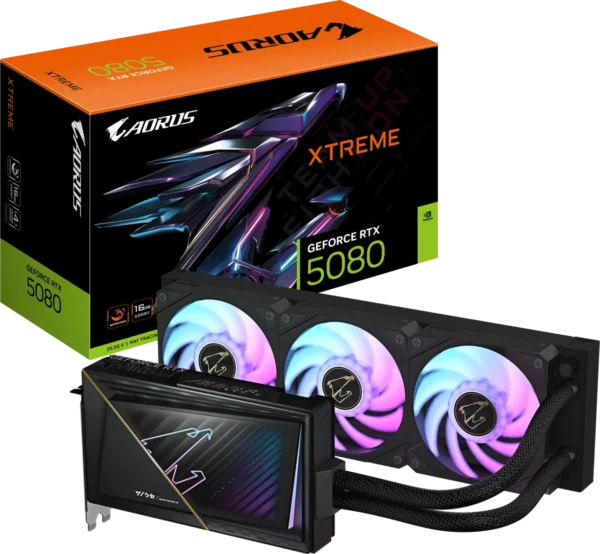 2000 (41) Gigabyte AORUS NVIDIA GeForce RTX 5080 XTREME WATERFORCE 16G GDDR7 256-bit PCIe 5.0 Graphics Card - GV-N5080AORUSX-W-16GD