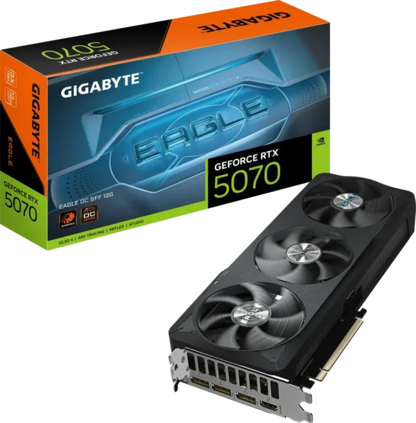 Gigabyte GeForce RTX 5070 Eagle OC SFF 12G GDDR7 Graphics Card, 192-bit, PCI-E 5.0 - GV-N5070EAGLE-OC-12GD