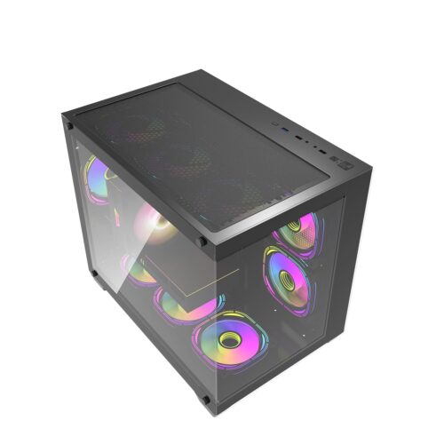 Darkflash C285MP V2 Black Micro-ATX/ITX PC Case with Tempered Glass Panel