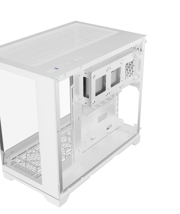 Coolman Spectra Micro-ATX White PC Case with 3-Sided HD Glass Panels