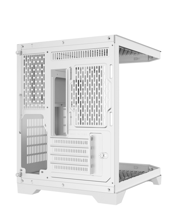 Coolman Spectra Micro-ATX White PC Case with 3-Sided HD Glass Panels