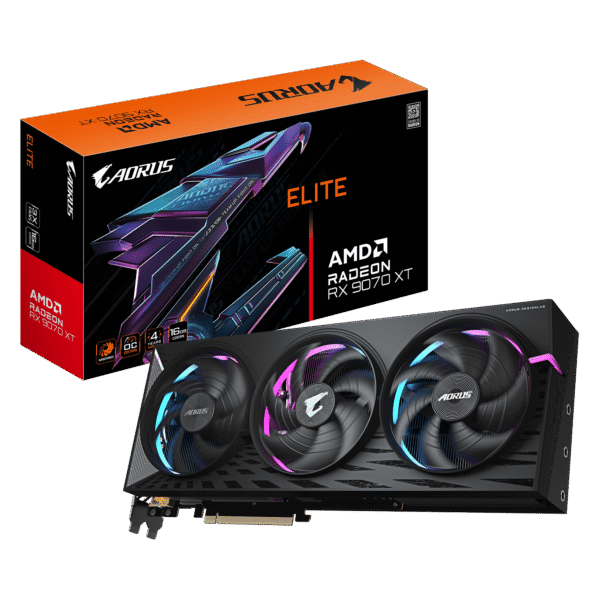 Gigabyte AORUS Radeon RX 9070 XT ELITE 16G 16GB GDDR6 RDNA 4 Graphics Card - GV-R9070XTAORUS-E-16GD