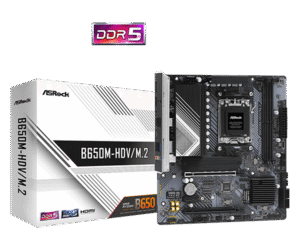 ASRock B650M-HDV/M.2 Micro ATX Motherboard w/ AM5 Socket, DDR5 Memory Compatibility