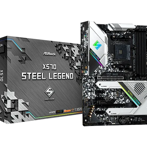 ASRock X570 Steel Legend ATX Motherboard w/ AM4 Socket, DDR4 Memory Compatibility