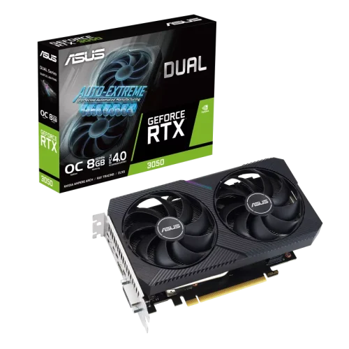 ASUS DUAL GeForce RTX 3050 V2 OC Edition 8GB GDDR6 Graphics Card - DUAL-RTX3050-O8G-V2