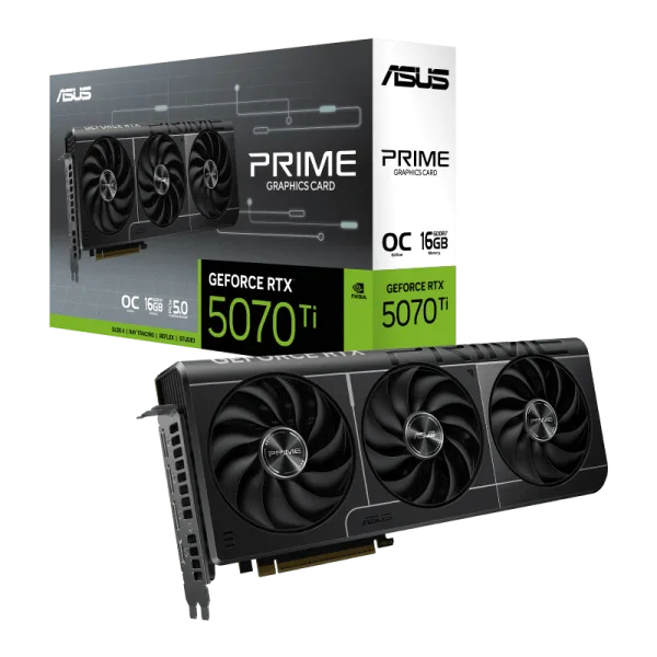 ASUS PRIME GeForce RTX 5070 Ti 16GB GDDR7 OC Edition Graphics Card - PRIME-RTX5070TI-O16G
