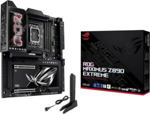 ASUS ROG MAXIMUS Z890 EXTREME Intel Z890 LGA 1851 E-ATX motherboard, Advanced AI PC-ready, 24+2+1+2 stages, DDR5, WiFi7, 2.5G/10G LAN, PCIe 5.0 M.2, Thunderbolt 5, USB Type-C, AI OC, 5” LCD Screen