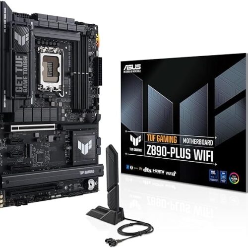ASUS TUF Gaming Z890-PLUS WiFi Z890 LGA 1851 ATX Motherboard, Intel Core Ultra Series 2 Ready, Advanced AI PC-Ready, 16+1+2+1 Stages, DDR5, PCIe 5.0, Thunderbolt 4 Type-C, 4X M.2, Wi-Fi 7, 2.5Gb