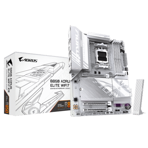GIGABYTE B850 AORUS ELITE WIFI7 ICE ATX Motherboard, AMD B850 Chipset, DDR5, Wi-Fi 7, PCIe 5.0 - GA-B850-A-ELITE-WF7-ICE