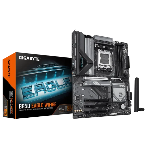 GIGABYTE B850 EAGLE WIFI6E ATX Motherboard, AMD B850 Chipset, DDR5, PCIe 5.0, Wi-Fi 6E - GA-B850-EAGLE-WIFI6E