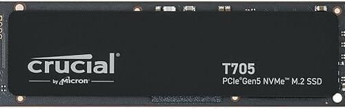 Crucial T705 - 4TB M.2 2280 NVMe PCIe Gen 5x4 SSD - 14,100MB/s Read, 12,600MB/s Write - CT4000T705SSD3