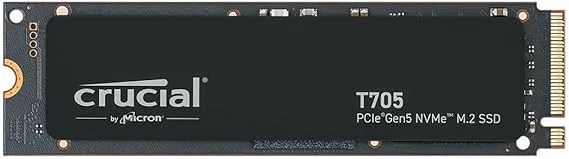 Crucial T705 - 1TB M.2 2280 NVMe PCIe Gen 5x4 SSD - 13,600MB/s Read, 10,200MB/s Write - CT1000T705SSD3