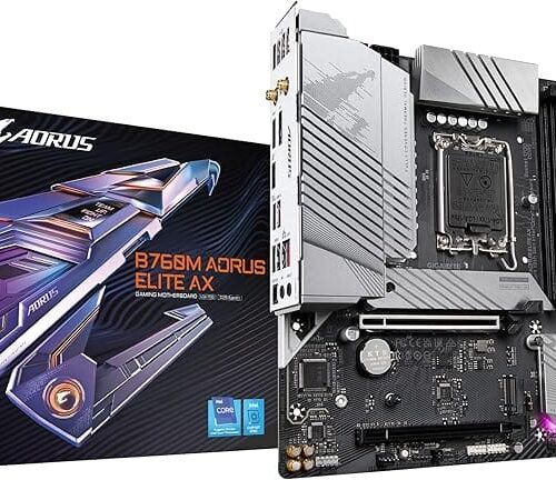 GIGABYTE B760M A ELITE AX Motherboard, Intel B760 Chipset, LGA 1700 Socket, Micro-ATX Form Factor - GA-B760M-A-ELITE-X-AX