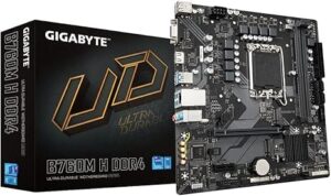 GIGABYTE B760M H DDR4 Motherboard GIGABYTE B760M H DDR4 Motherboard, Intel B760 Chipset, LGA 1700 Socket, Micro-ATX Form Factor - GA-B760M-H-DDR4