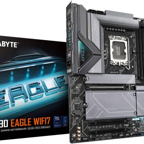 GIGABYTE Z890 Eagle Wi-Fi 7 LGA 1851 ATX Motherboard, Intel Z890 Chipset, 4x DDR5 DIMM Slots, Up to 256GB Max Memory, Wi-Fi 7 & BT 5.4, 1x PCIe 5.0 x16, 4x M.2 Slots - GA-Z890-EAGLE-WIFI7