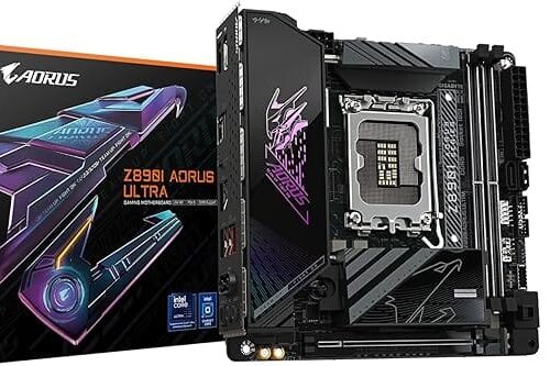GIGABYTE Z890I AORUS Ultra Ultra Core (Series 2) LGA 1851, Mini-ITX, DDR5, 2X M.2, PCIe 5.0, Thunderbolt 4, WIFI7, 2.5GbE LAN, EZ-Latch