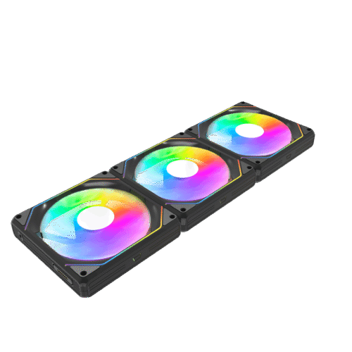 Darkflash GAUSS G24 3-in-1 Magnetic Splicing A-RGB Case Fans (Black)