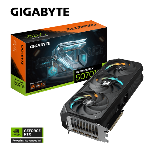 Gigabyte GeForce RTX 5070 Ti Gaming OC 16G GDDR7 Graphics Card, 256-bit, PCI-E 5.0 - GV-N507TGAMING OC-16GD