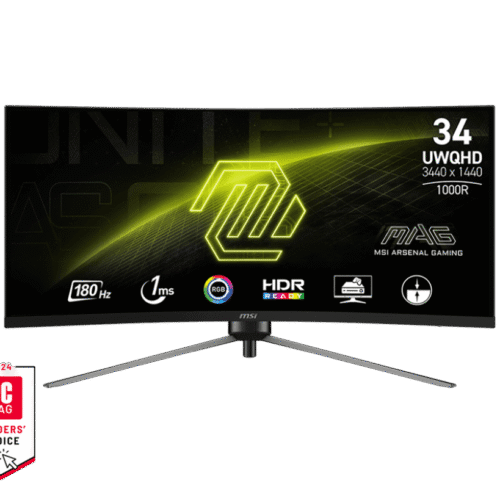 MSI MAG 345CQR 34" Curved Gaming Monitor, 3440x1440, 144Hz, 1ms, VA Panel