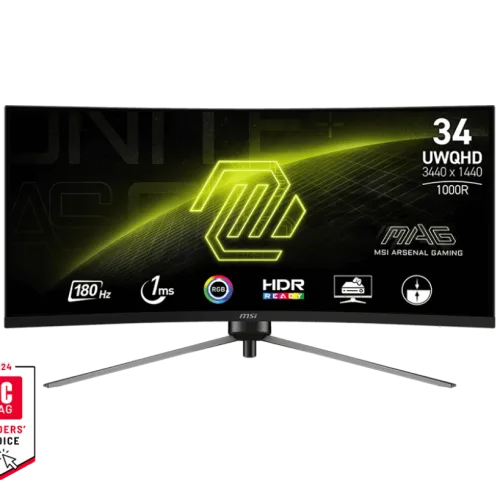 MSI MAG 345CQR 34" Curved Gaming Monitor, 3440x1440, 144Hz, 1ms, VA Panel