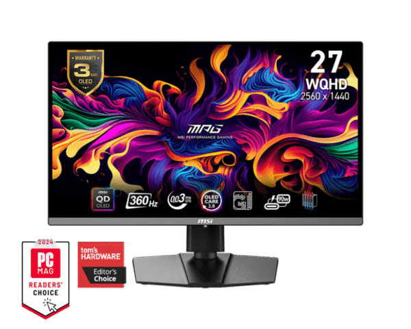 MSI MPG 271QRX QD-OLED 27" Gaming Monitor, 2560x1440, 240Hz, 0.03ms, QD-OLED Panel