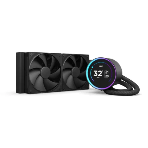 NZXT Kraken Elite 240 240mm AIO Liquid Cooler with IPS LCD & Static Pressure Fans (Black) (RL-KN24E-B2)