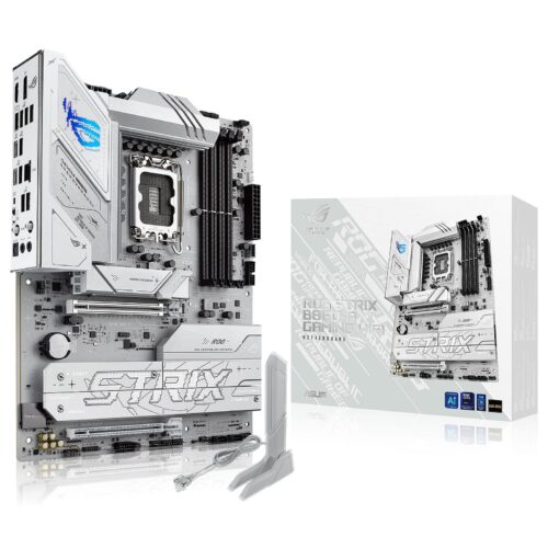 ASUS ROG STRIX B860-A GAMING WIFI White Motherboard, Intel Core Ultra Series Support, DDR5, Wi-Fi 7, PCIe 5.0, RGB Lighting