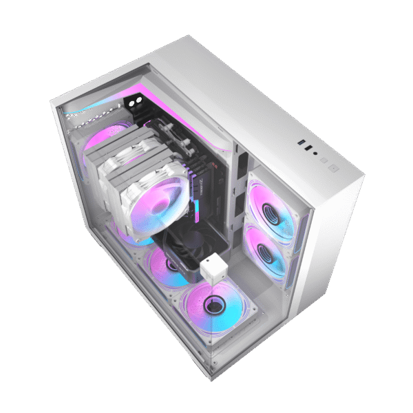 Darkflash TH285M White Micro-ATX/ITX PC Case with Tempered Glass Side Panel