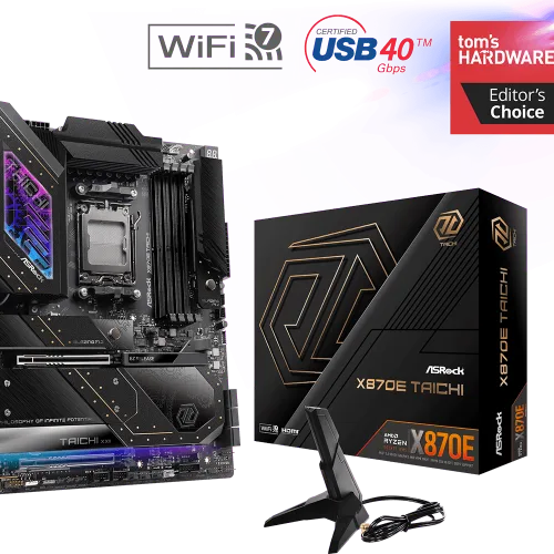 ASRock X870E Taichi EATX Motherboard w/ AM5 Socket, DDR5 Support & 24+2+1 Power Design