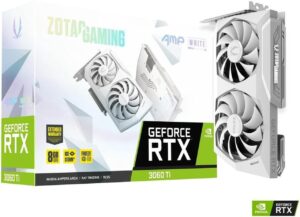 ZOTAC AMP White Edition LHR GeForce RTX 3060 Ti 8GB GDDR6 PCI Express 4.0 ATX Video Card ZT-A30610F-10PLHR