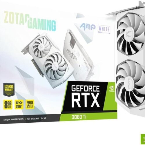 ZOTAC AMP White Edition LHR GeForce RTX 3060 Ti 8GB GDDR6 PCI Express 4.0 ATX Video Card ZT-A30610F-10PLHR